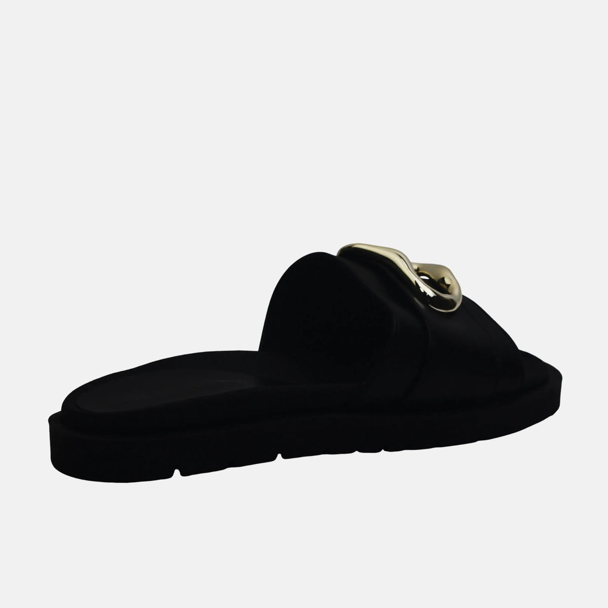 Sandalia flatform farel de cuero para mujer - Negro