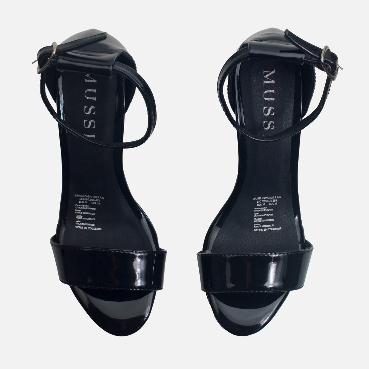 Sandalia tacon sira de sintético para mujer - Negro