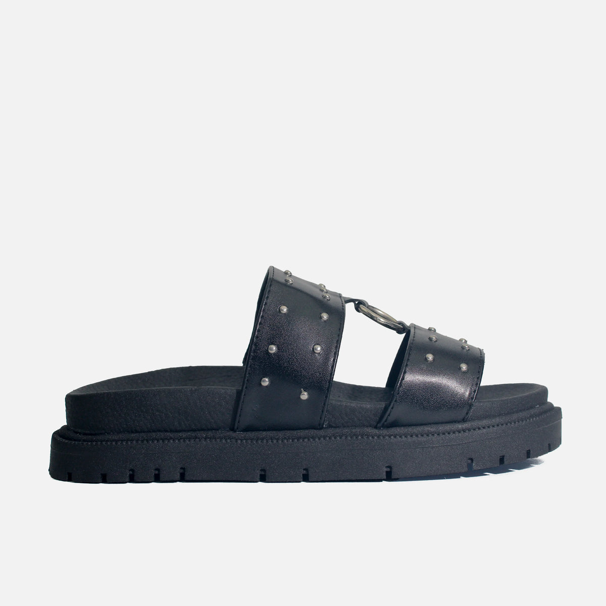 Sandalia chunky talia de sintético para mujer - Negro