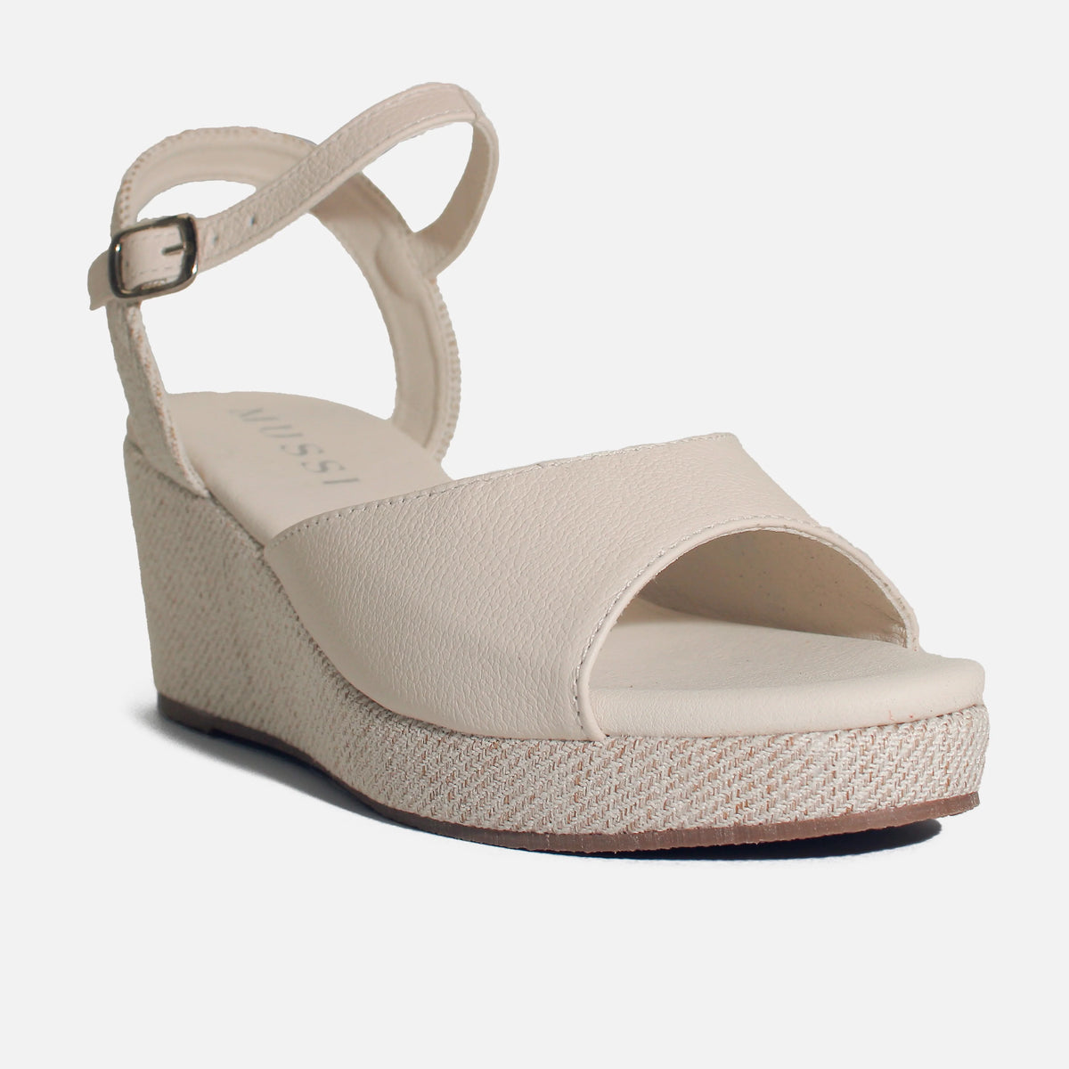 Sandalia plataforma liliana de cuero para mujer - Hueso