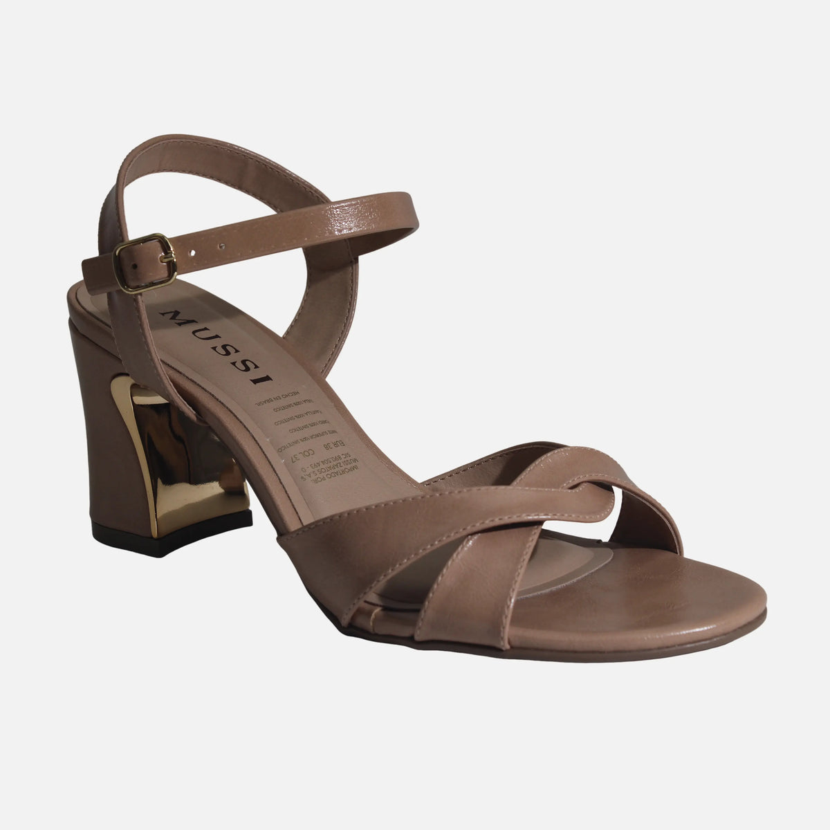 Sandalia tacon gisel de sintético para mujer - Beige