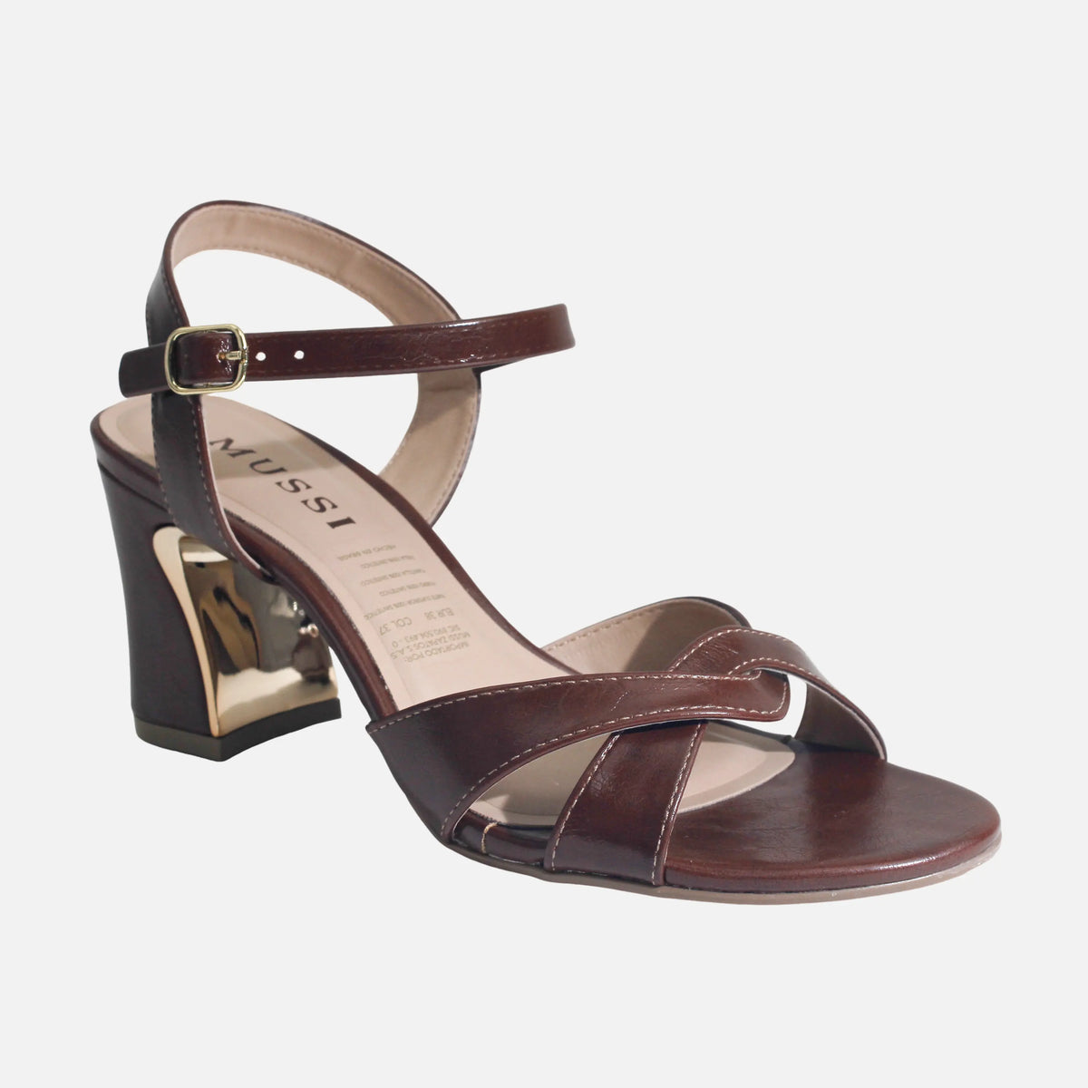 Sandalia tacon gisel de sintético para mujer - Café