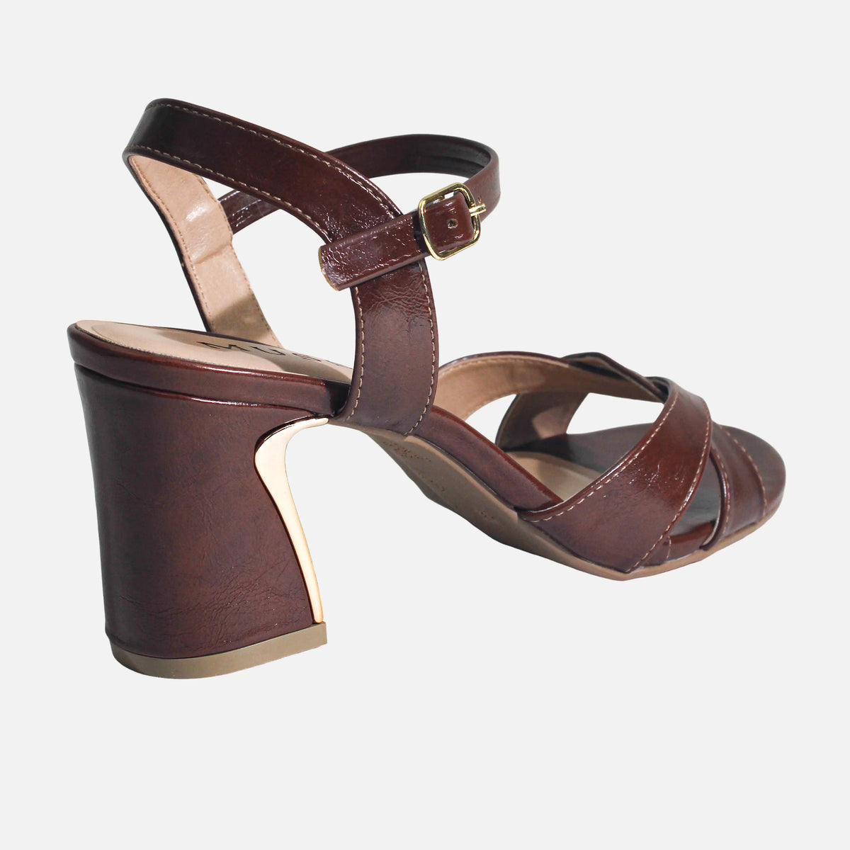 Sandalia tacon gisel de sintético para mujer - Café