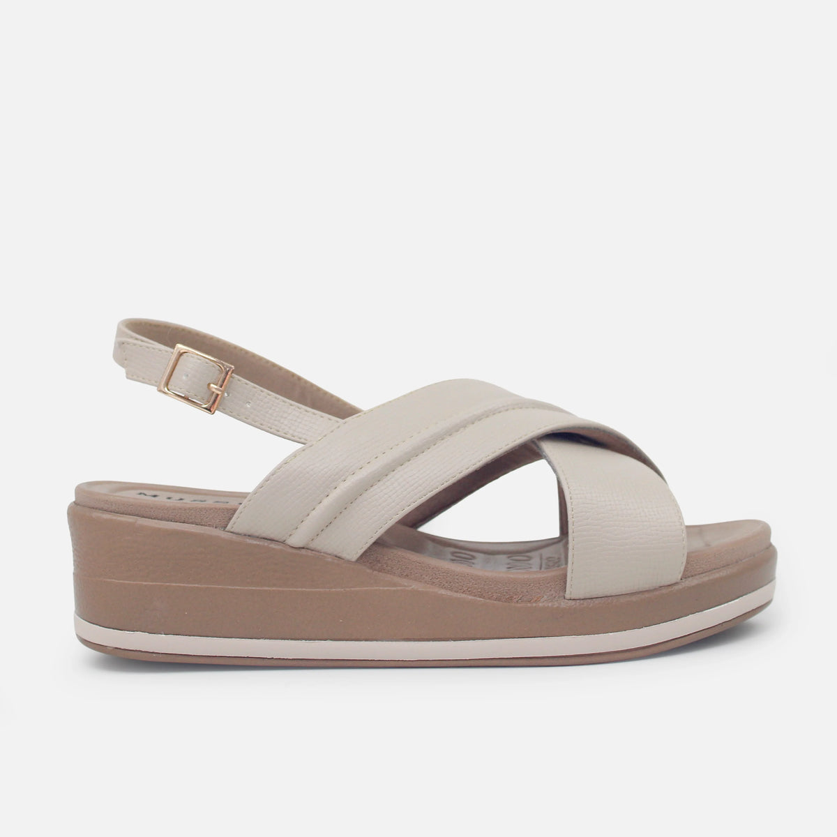 Sandalia confort rossella de sintético para mujer - Beige