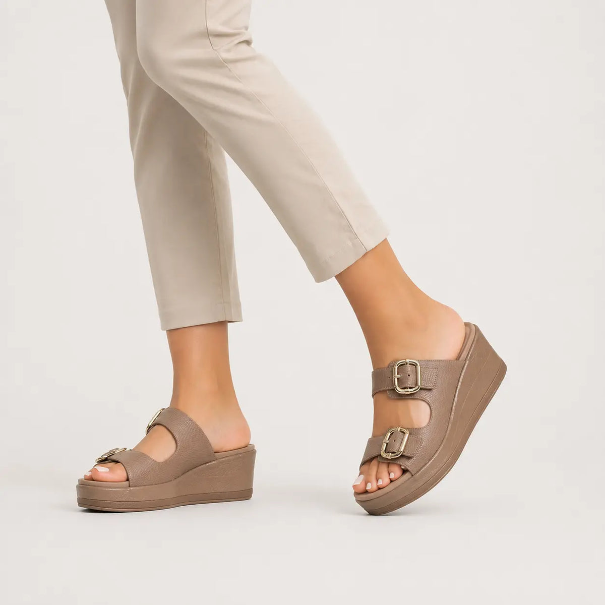 Sandalia confort freesia de sintético para mujer - Taupe