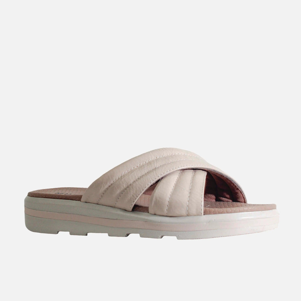 Sandalia confort dahlena de cuero para mujer - Beige