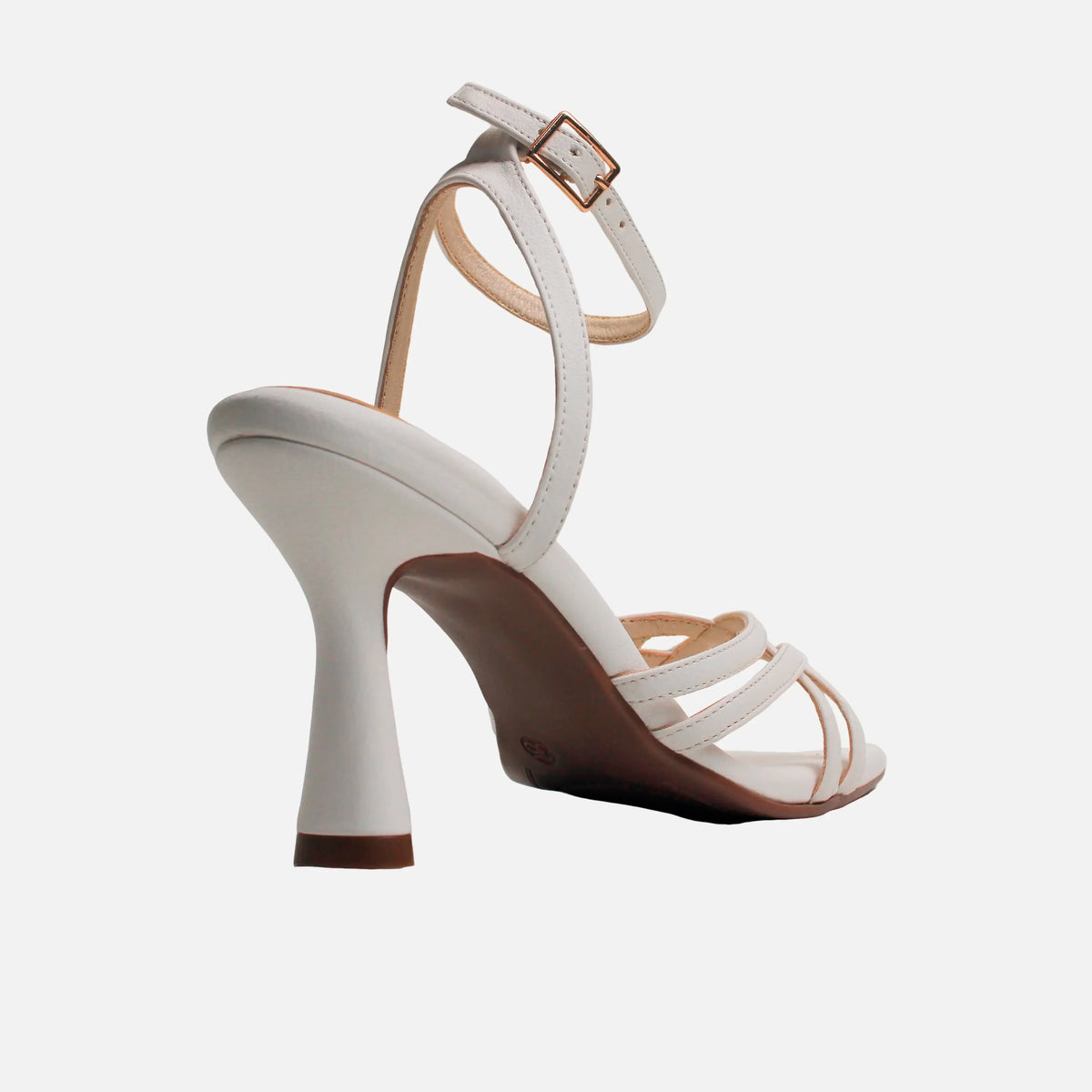 Sandalia tacon lila de sintético para mujer - Hueso