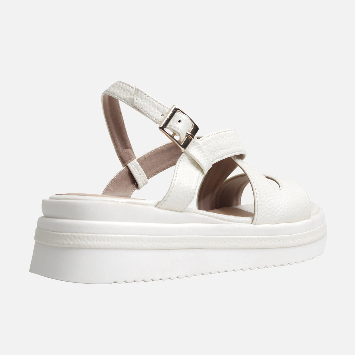 Sandalia chunky risel de sintético para mujer - Hueso