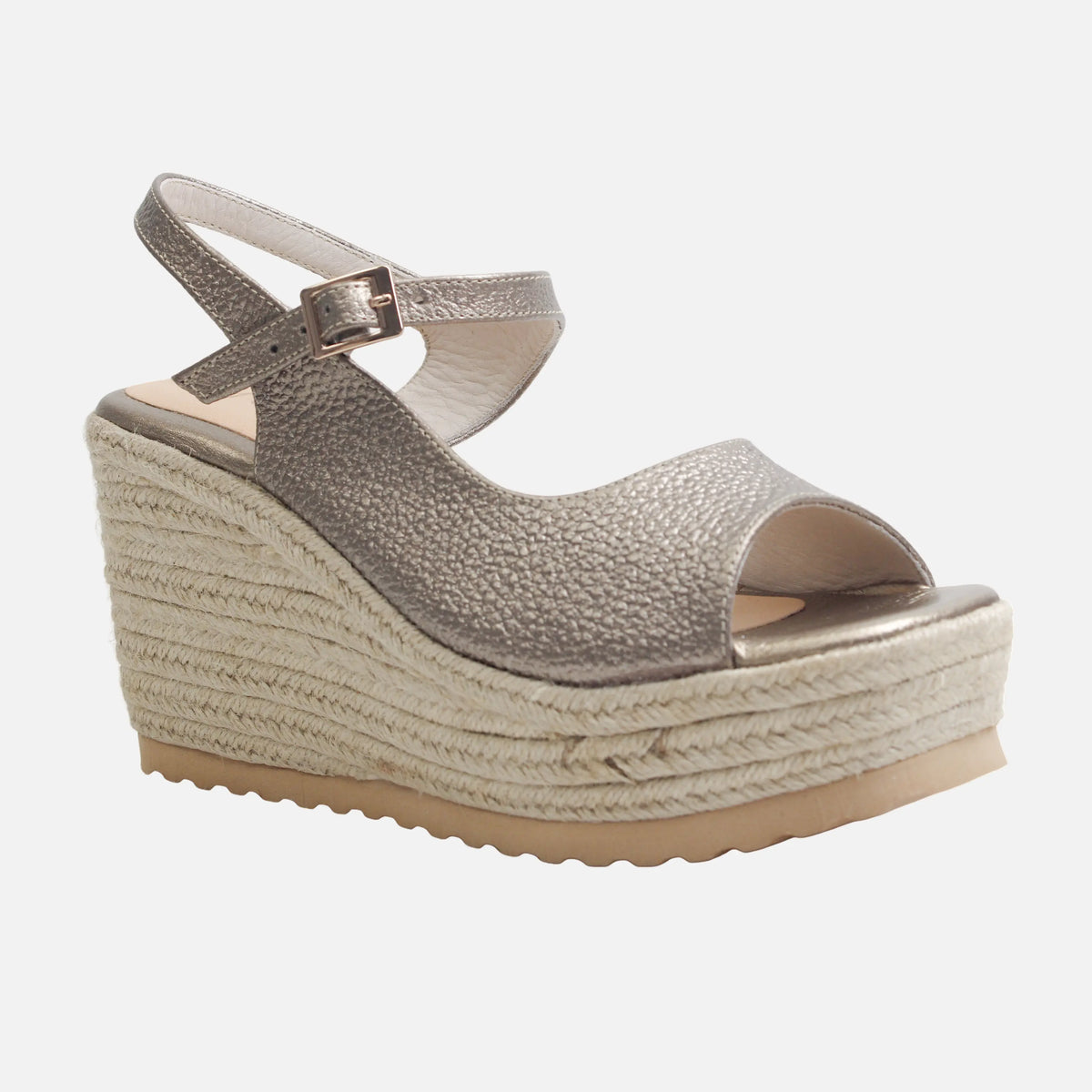 Sandalia plataforma aurora de cuero para mujer - Cobre