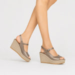 Sandalia plataforma aurora de cuero para mujer - Cobre