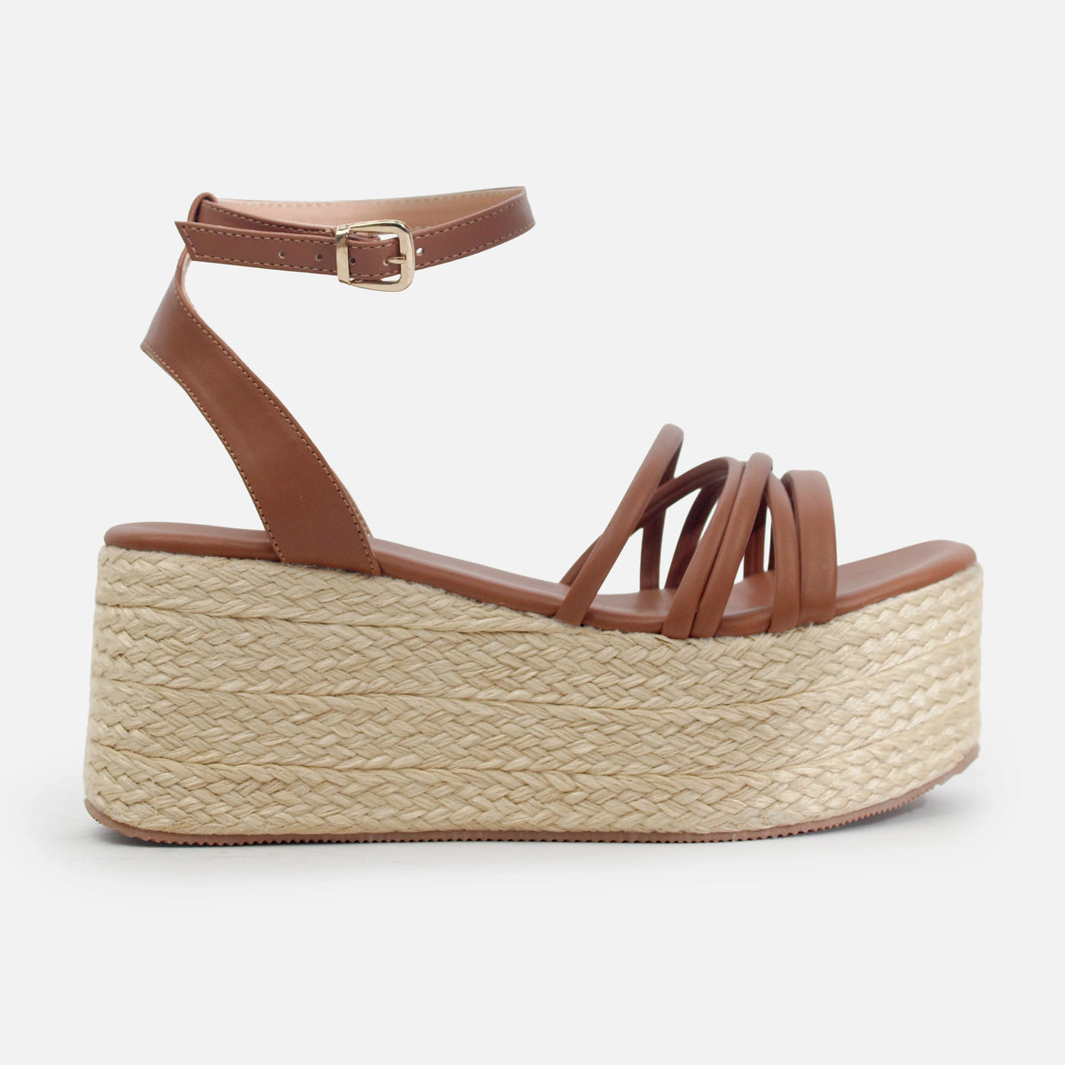 Sandalia plataforma ginebra de sintético para mujer - Miel