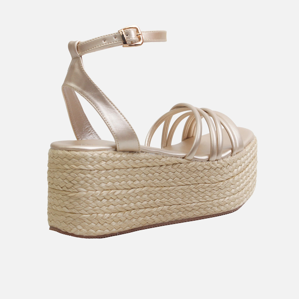 Sandalia plataforma ginebra de sintético para mujer - Oro
