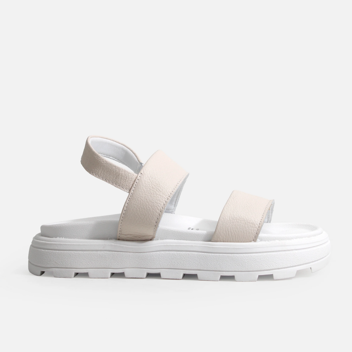 Sandalia flatform maure de cuero para mujer - Hueso