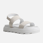 Sandalia flatform maure de cuero para mujer - Hueso