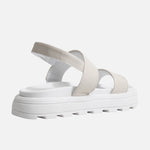Sandalia flatform maure de cuero para mujer - Hueso