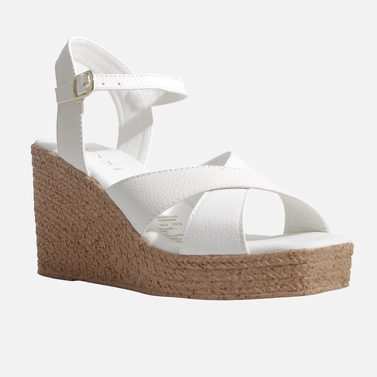 Sandalia plataforma nirel de cuero para mujer - Hueso