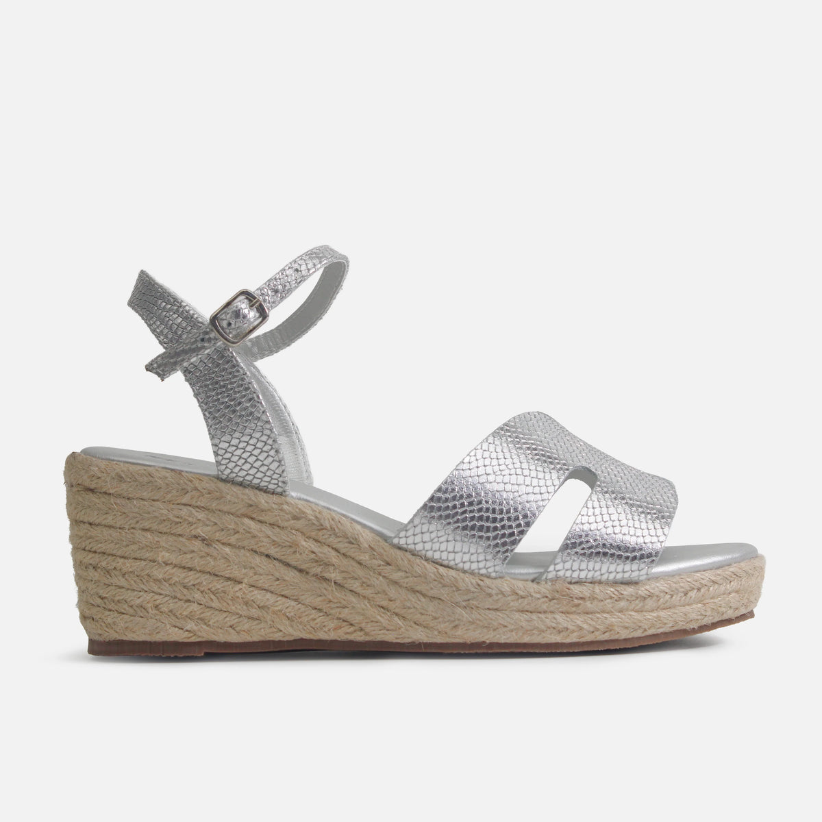 Sandalia plataforma aurel de cuero para mujer - Plateado