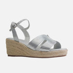 Sandalia plataforma aurel de cuero para mujer - Plateado