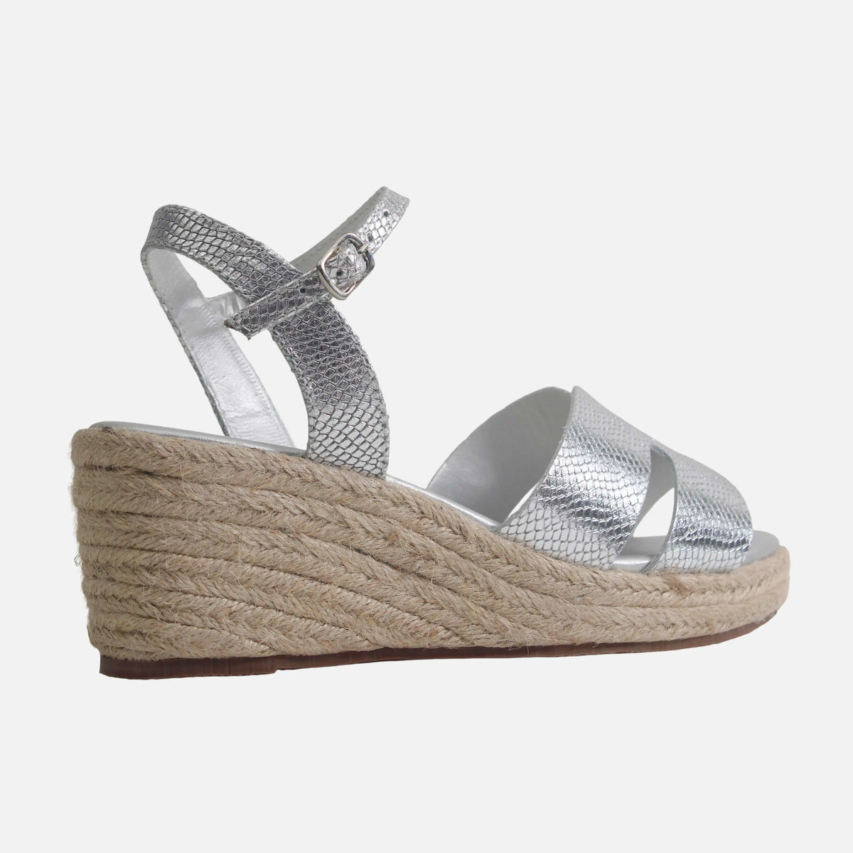Sandalia plataforma aurel de cuero para mujer - Plateado