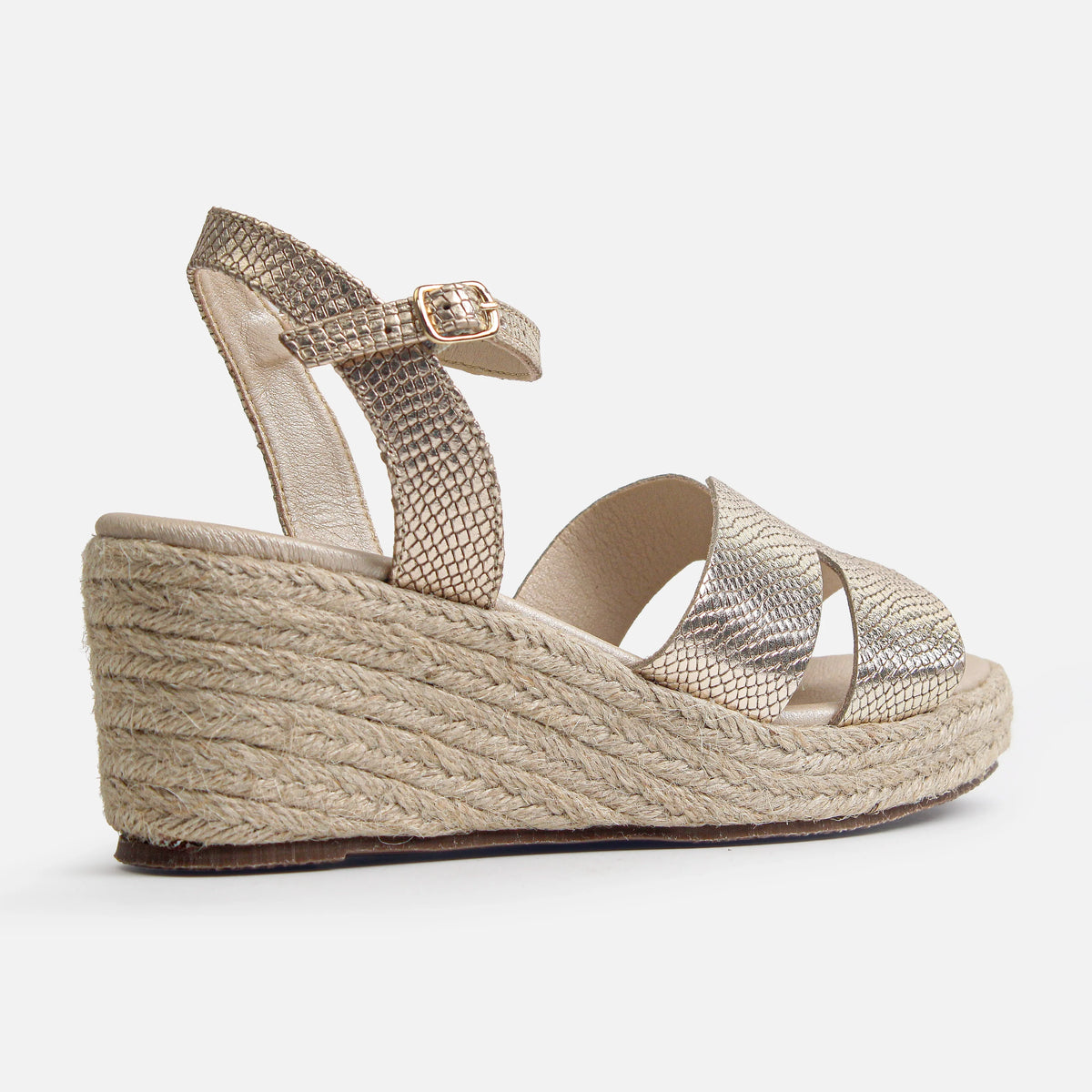 Sandalia plataforma aurel de cuero para mujer - Oro