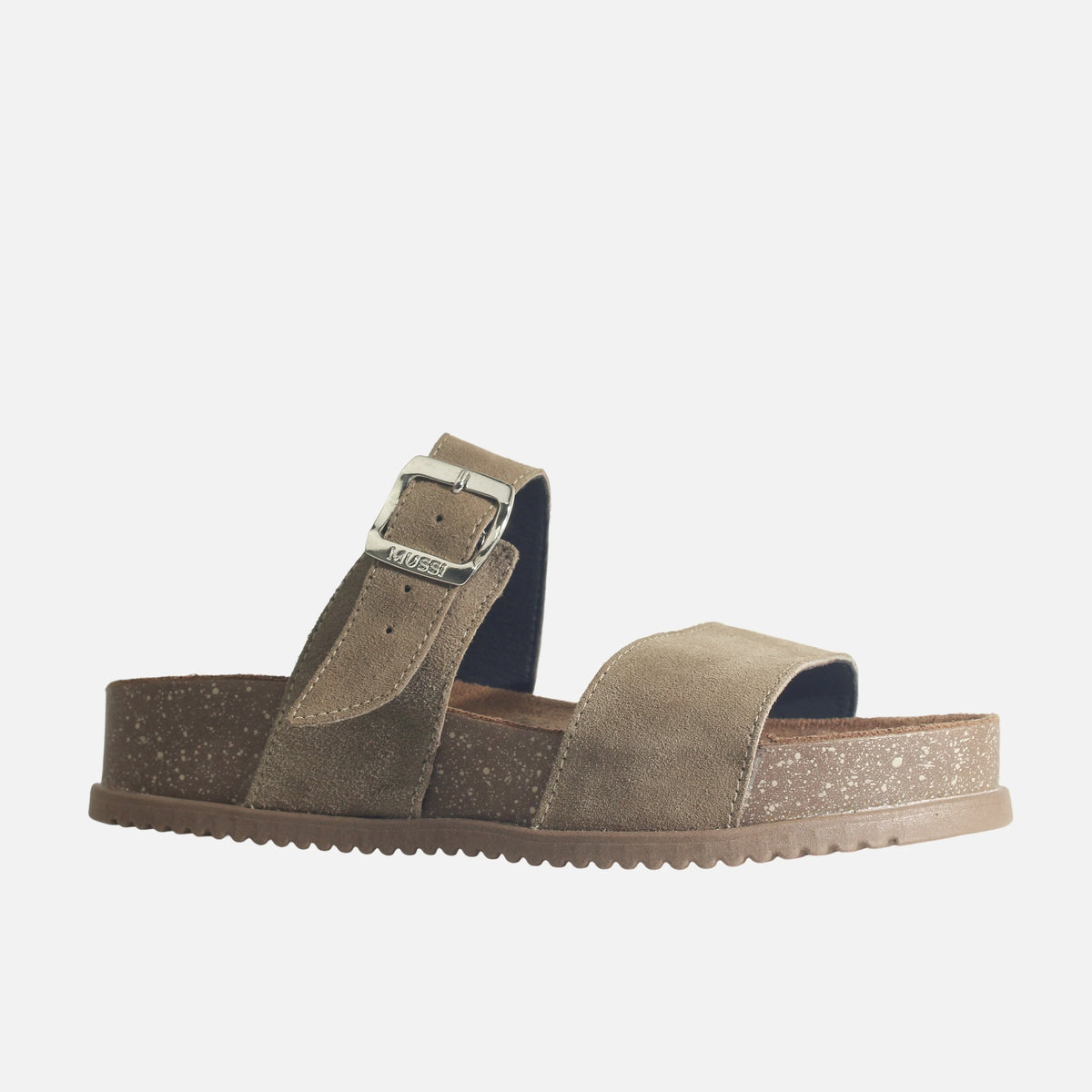 Sandalia flatform cielara de cuero para mujer - Taupe