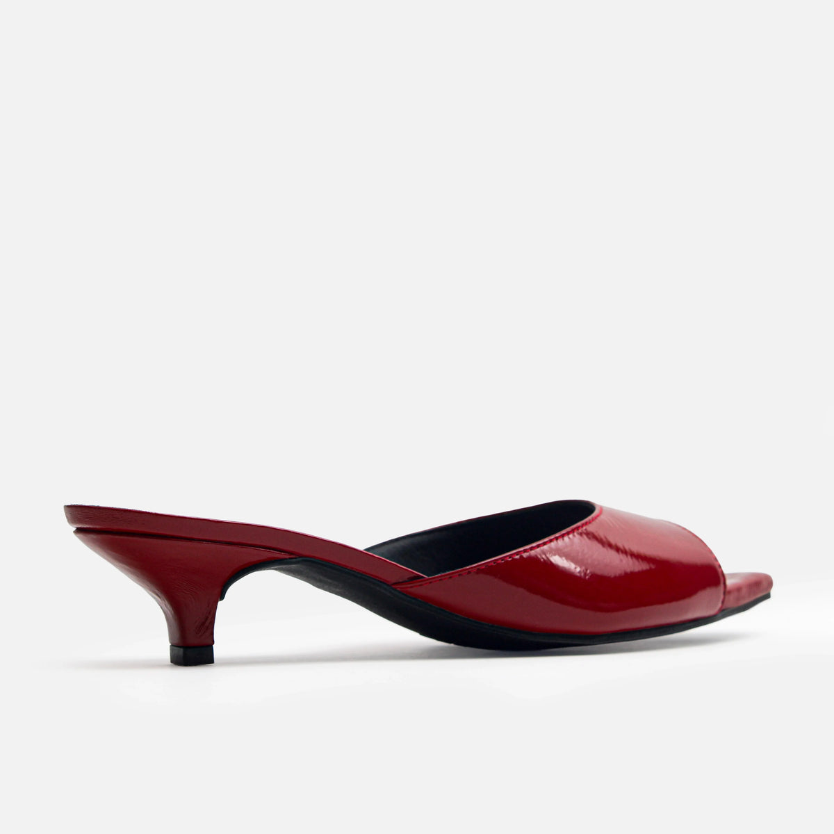 Sandalia tacon jadela de cuero para mujer - Rojo