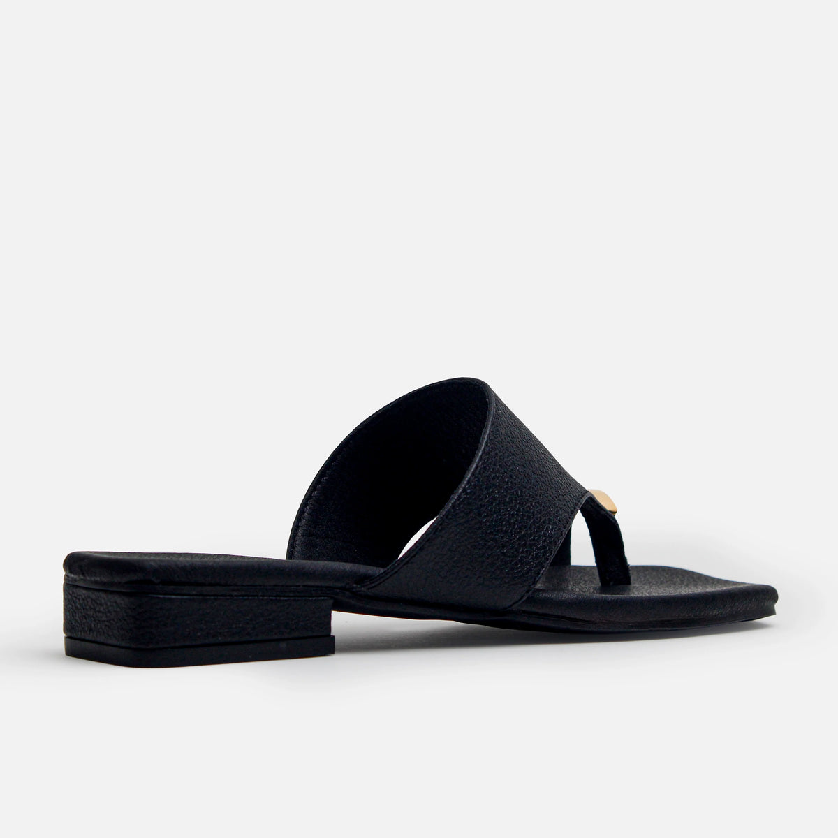 Sandalia tacon lacia de cuero para mujer - Negro
