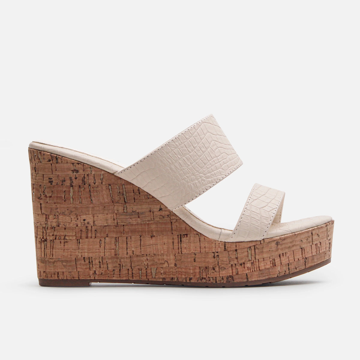 Sandalia plataforma dahlia de cuero para mujer - Hueso