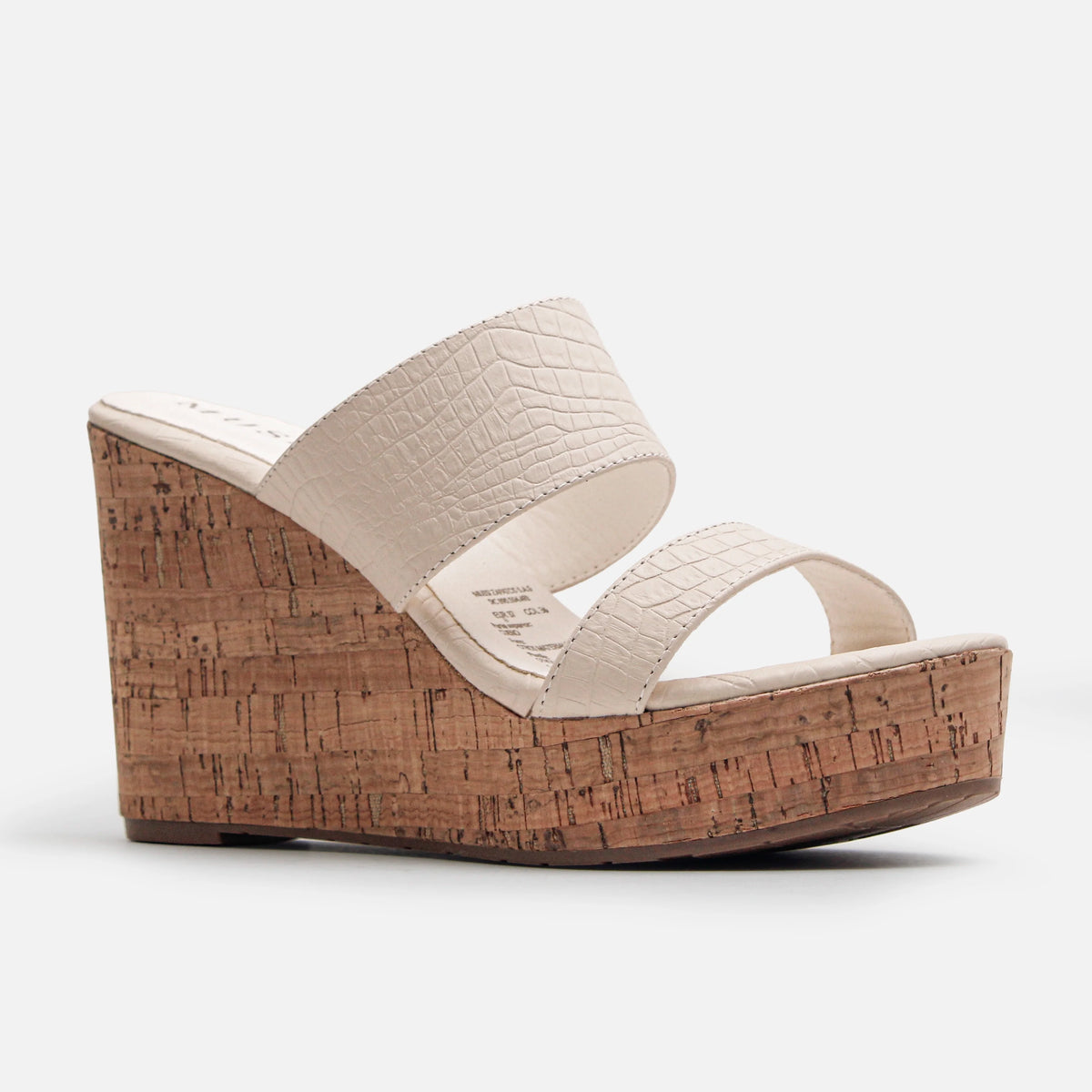 Sandalia plataforma dahlia de cuero para mujer - Hueso