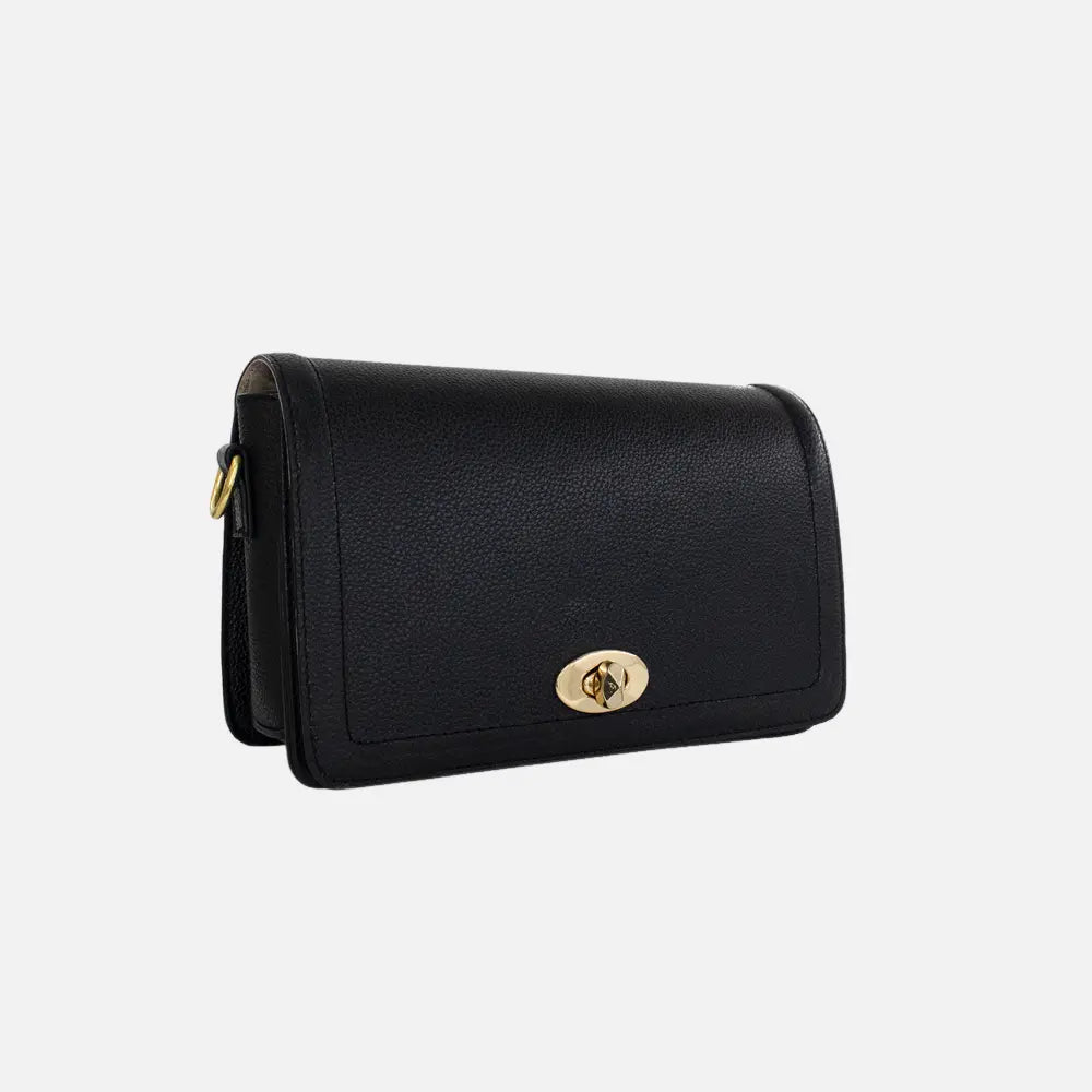 Bolso manos libres luz de cuero para mujer - Negro