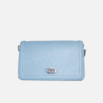 Bolso manos libres luz de cuero para mujer - Celeste