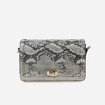 Bolso manos libres luz de cuero para mujer - Culebra negro