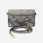 Bolso manos libres luz de cuero para mujer - Culebra negro