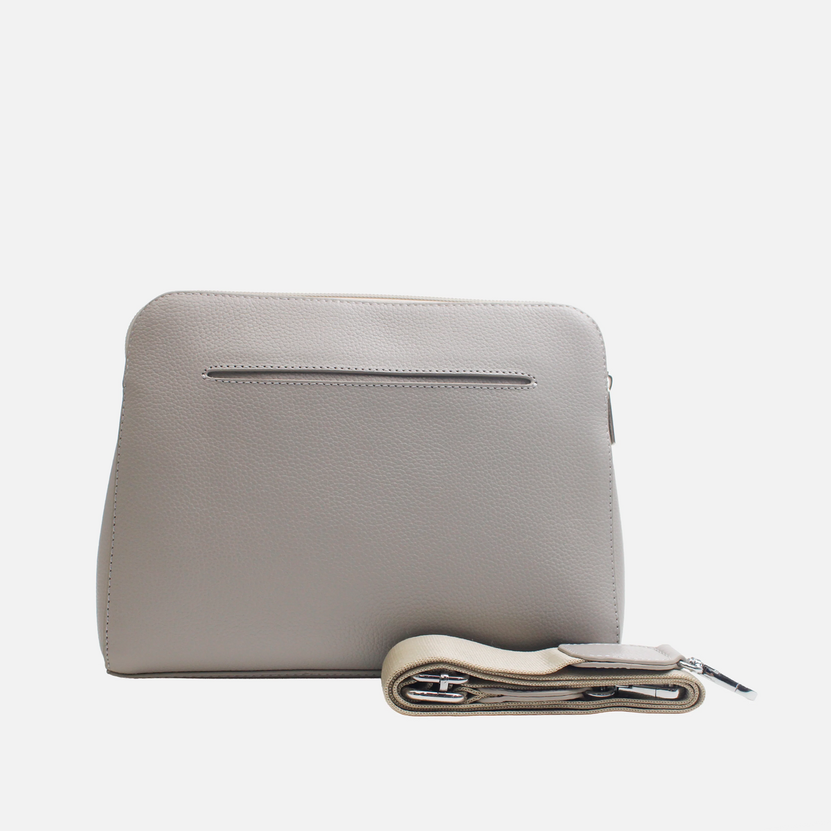 Bolso manos libres arau de cuero para mujer - Gris