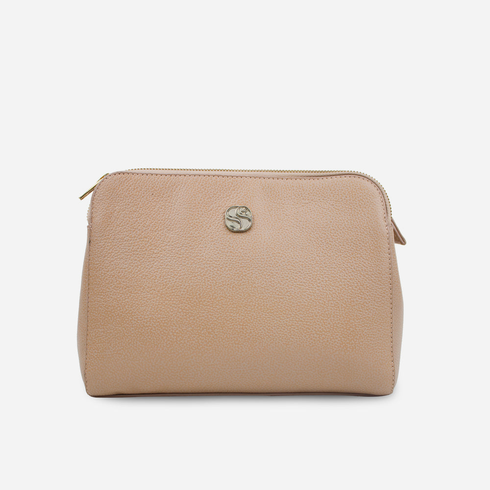 Bolso manos libres arau de cuero para mujer - Nude