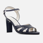 Sandalia tacon ivory de cuero para mujer - Negro