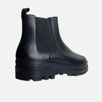 Botin flatform milan de cuero para mujer- Negro