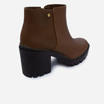 Botin tractorado austria de cuero para mujer - Miel