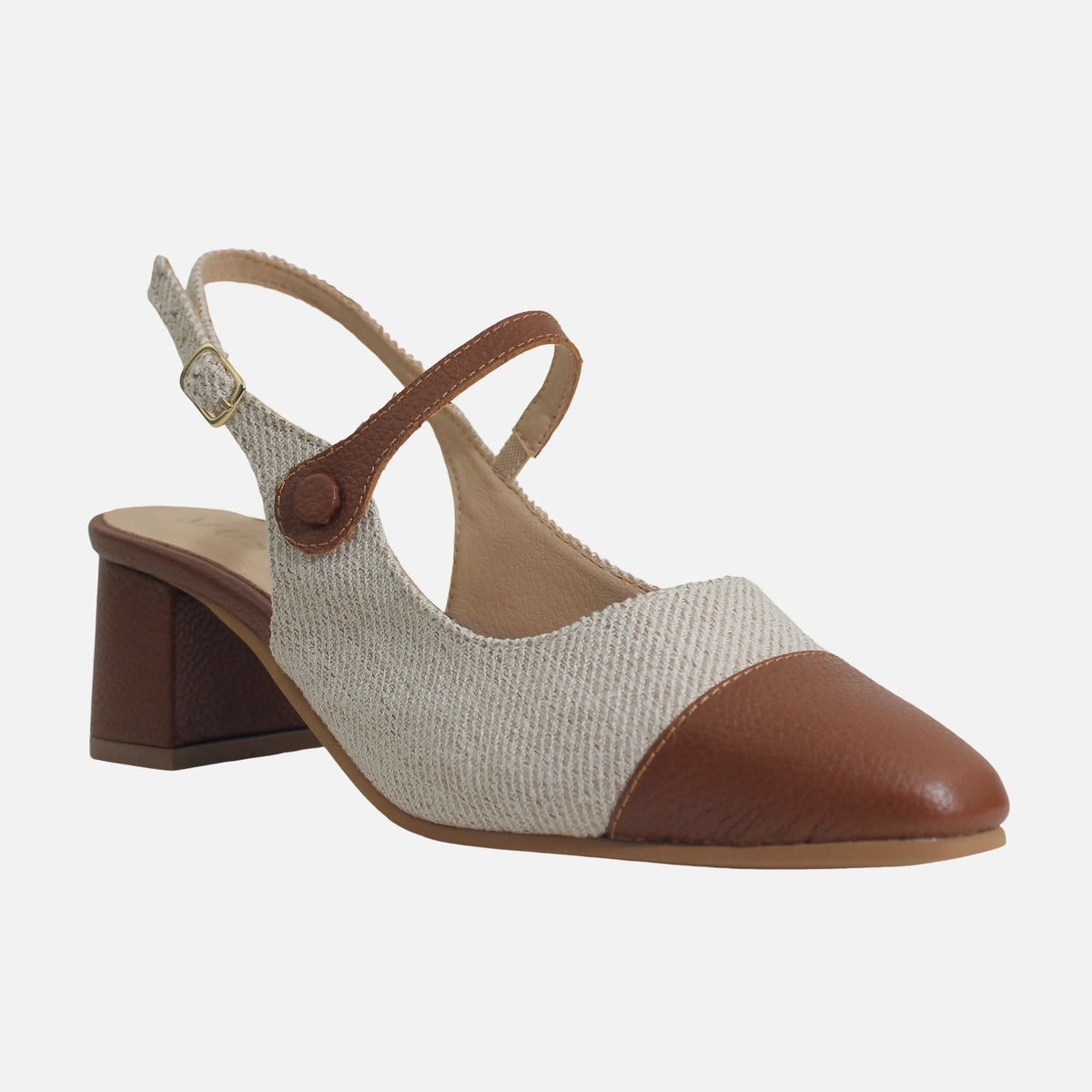 Tacones marilyn de textil para mujer - Miel