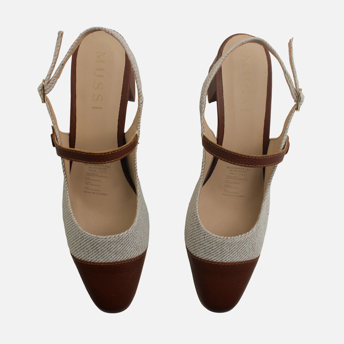 Tacones marilyn de textil para mujer - Miel