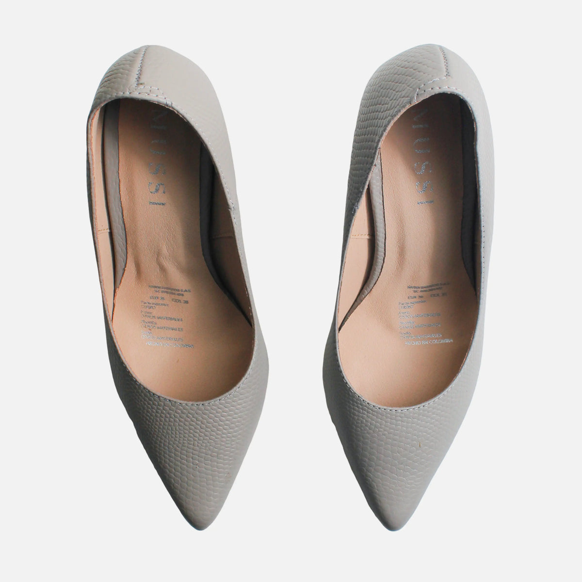 Tacones mai de cuero para mujer - Gris