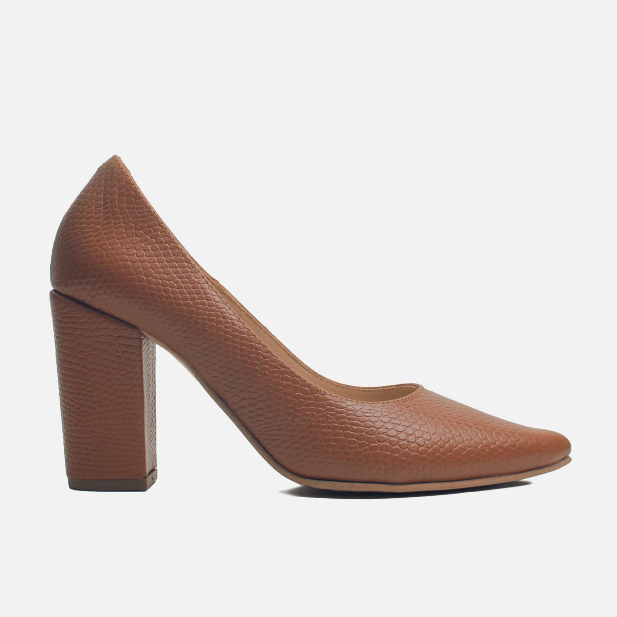Tacones mai de cuero para mujer - Miel