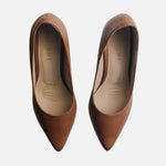 Tacones mai de cuero para mujer - Miel