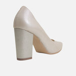 Tacones mai de cuero para mujer - Oro