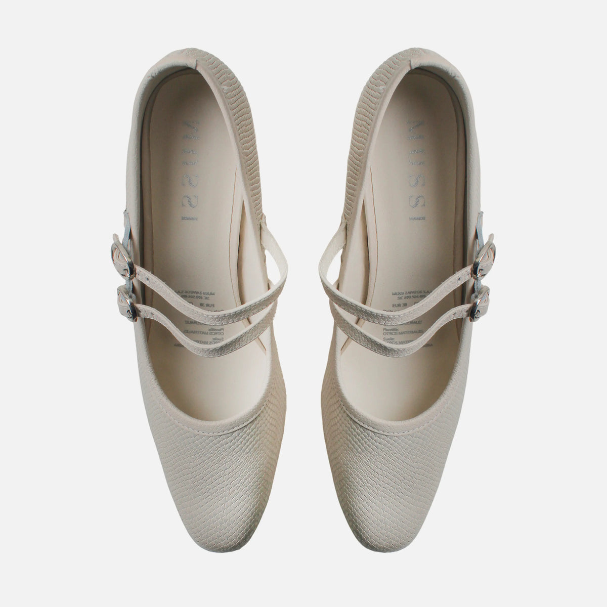 Tacones lira de cuero para mujer - Hueso