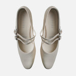 Tacones lira de cuero para mujer - Hueso