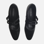 Tacones lira de cuero para mujer - Negro