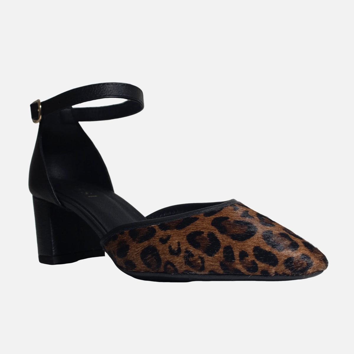 Tacones lia de cuero para mujer - Cafe