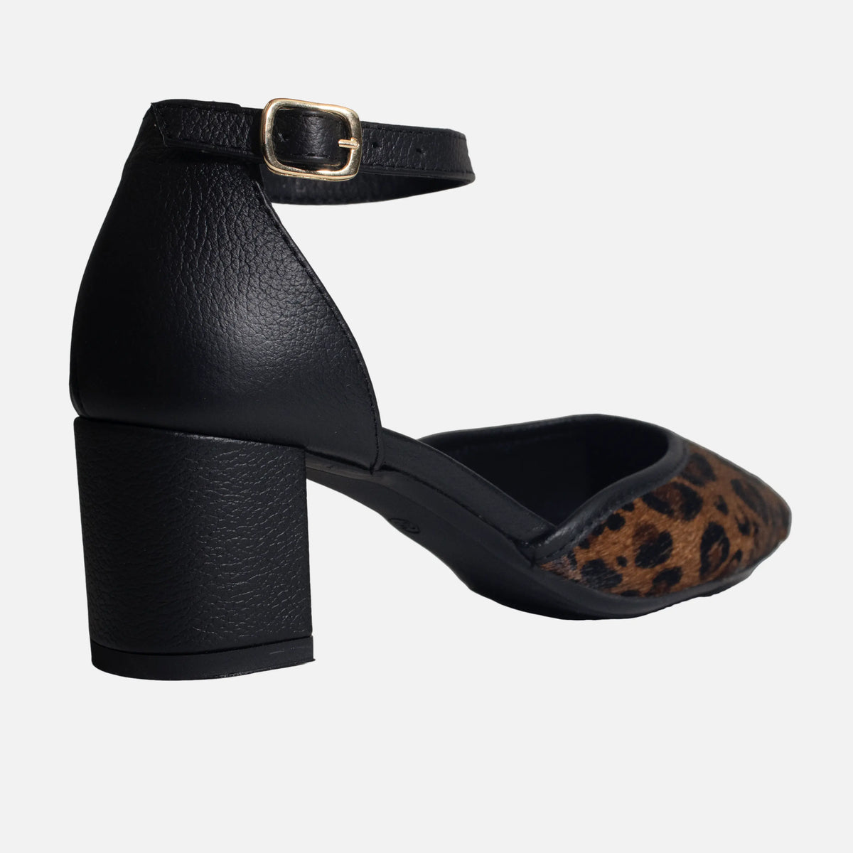 Tacones lia de cuero para mujer - Cafe