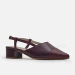Tacones odelia de cuero para mujer - Vino